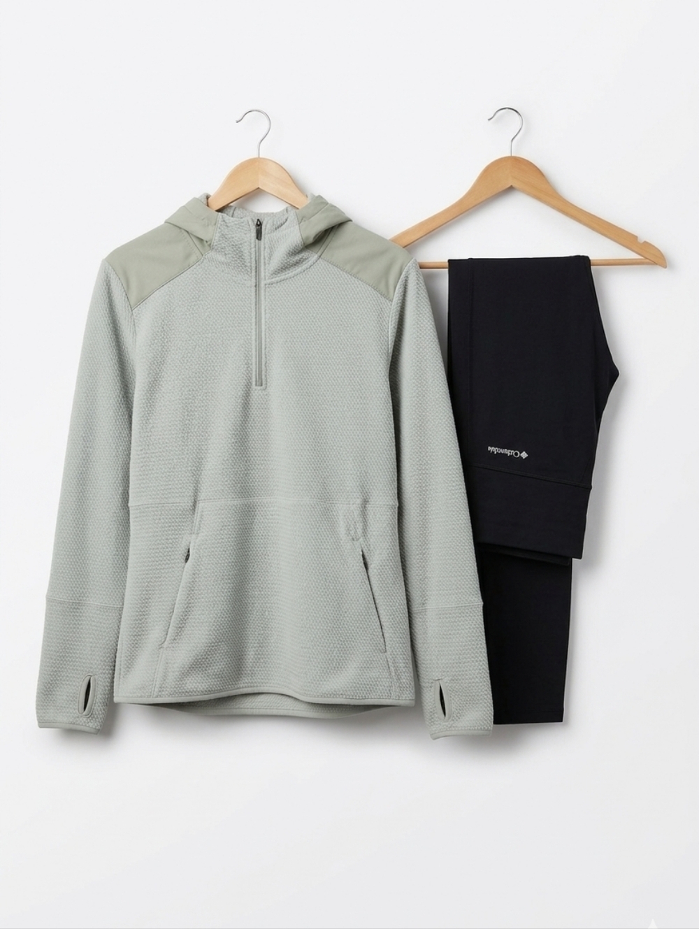 Columbia Bundle  Sage Hooded Half-Zip Pullover/ Columbia Black Leggings~Size Med